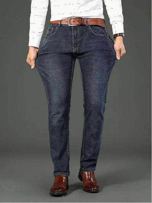 Men'S High-Waist Straight-Leg Jeans