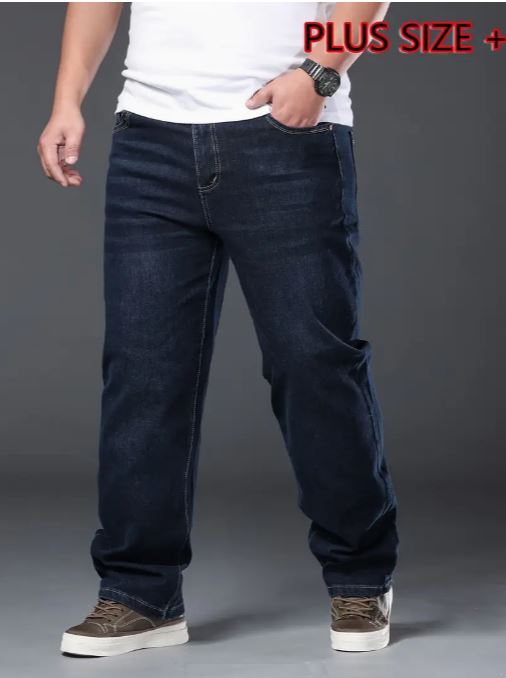 Men'S Plus Size Faux Denim - Stretch Slim Fit Straight-Leg Pants