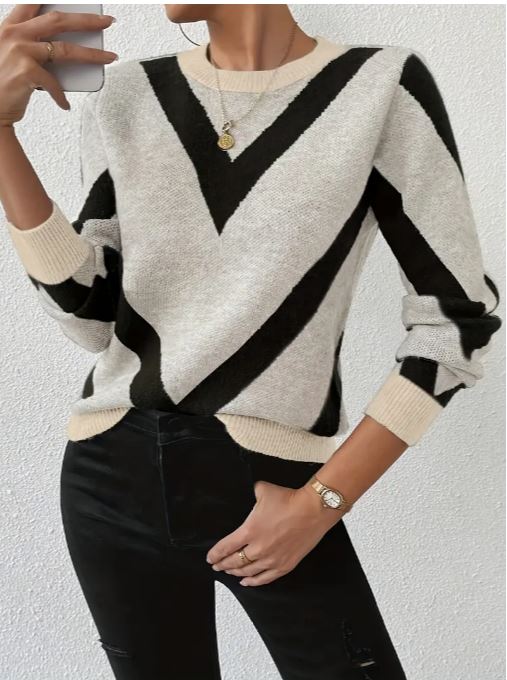 Spring and Autumn Fashion Women's Hoodie – Round Neck Long Sleeve Casual Sweater Shirt