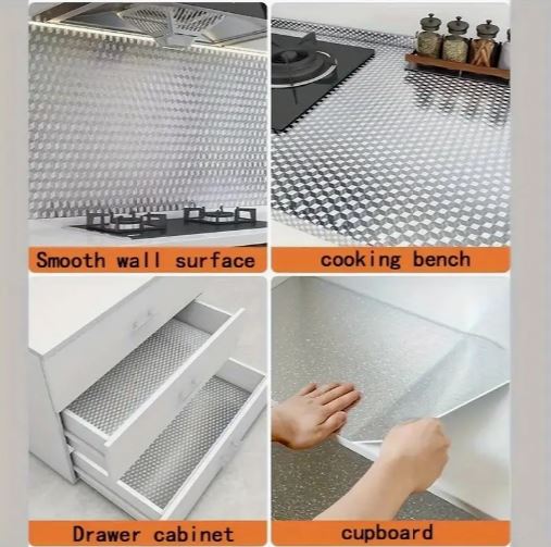 Waterproof Kitchen Stickers & Aluminum Foil Cabinet Pads – Protective Film for Kitchen Sinks and Cabinets