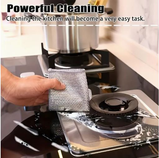 Modern Stainless Steel Kitchen Scrubbers – Non-Scratch Metal Wire Cleaning Cloth for Pots, Pans & Surfaces