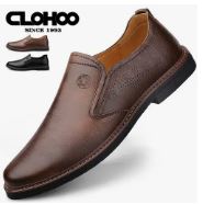 CLOHOO Men's Genuine Leather Slip-On Loafers