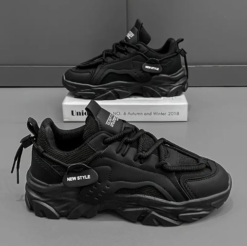 Men's All-Season Sneakers - White Lace-Up Low-Top Shoes with Cushioned PVC Sole